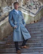 Double-Breasted Leather Coat