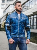 Men's sport leather jacket