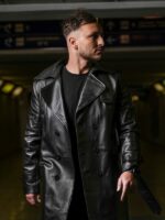 Double-Breasted Leather Coat