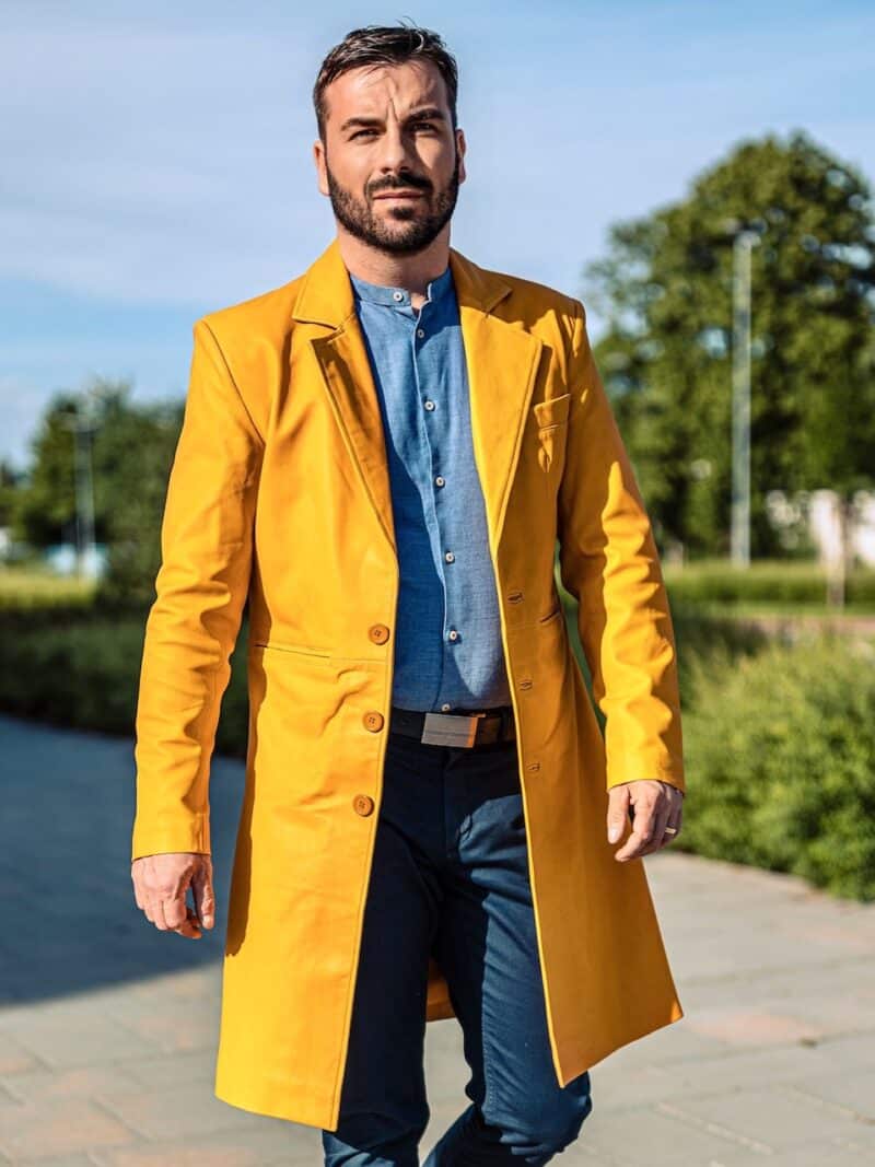 Luxury Mens Leather Coat