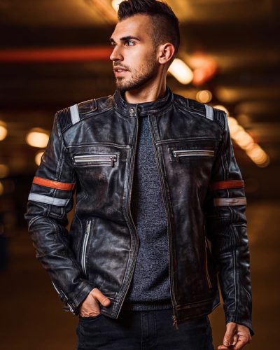 Men's sport leather jacket
