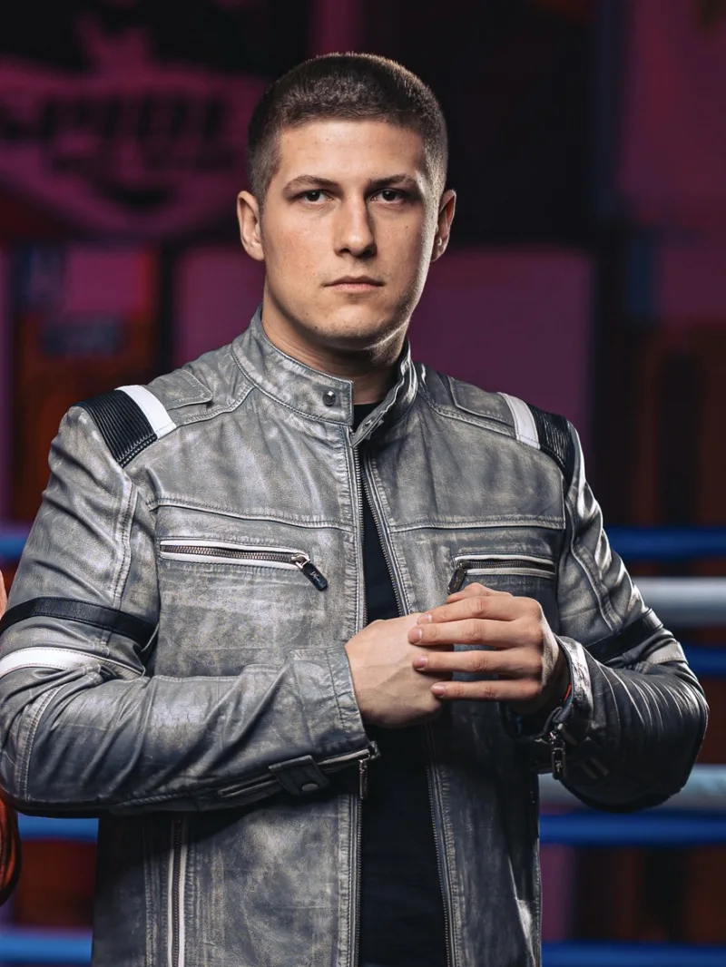 Men's sport leather jacket