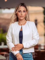 dámská kožená bunda bílá